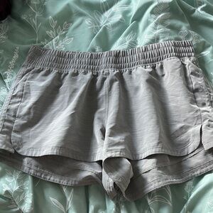 Adidas Gray Athletic Shorts Lightweight Elastic Waist